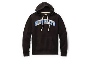 Black Hoodie With Light Blue Saint Mary's Embroidery