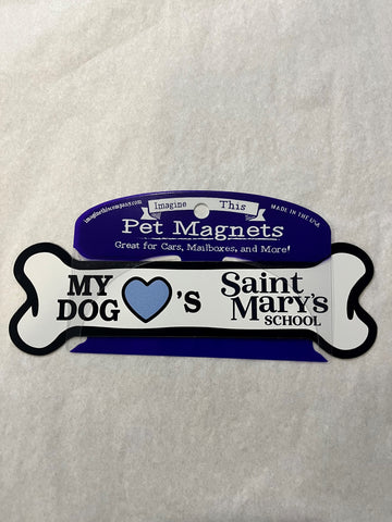 Magnet My Dog Loves Saint Mary's  Dog Bone